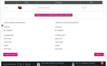 adresa livrare si facturare prestashop