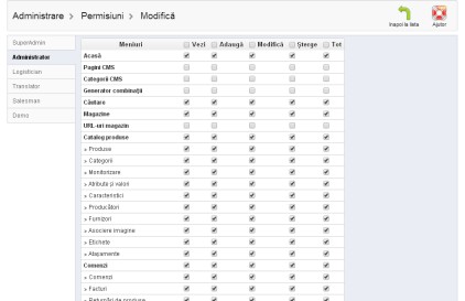 useri si permisiuni in prestashop