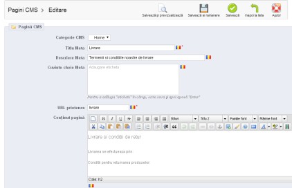CMS in Prestashop