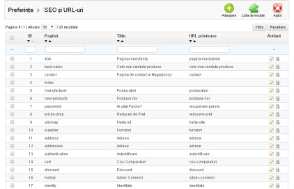 modificare URL in prestashop