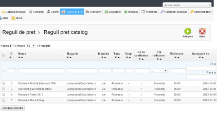 reguli de pret prestashop